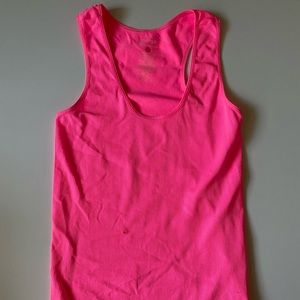 Neon pink ribbed racerback tank